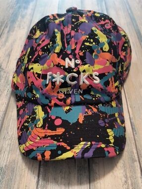 Field Grade Cap Adjustable Paint Splatter No F*CKS Given